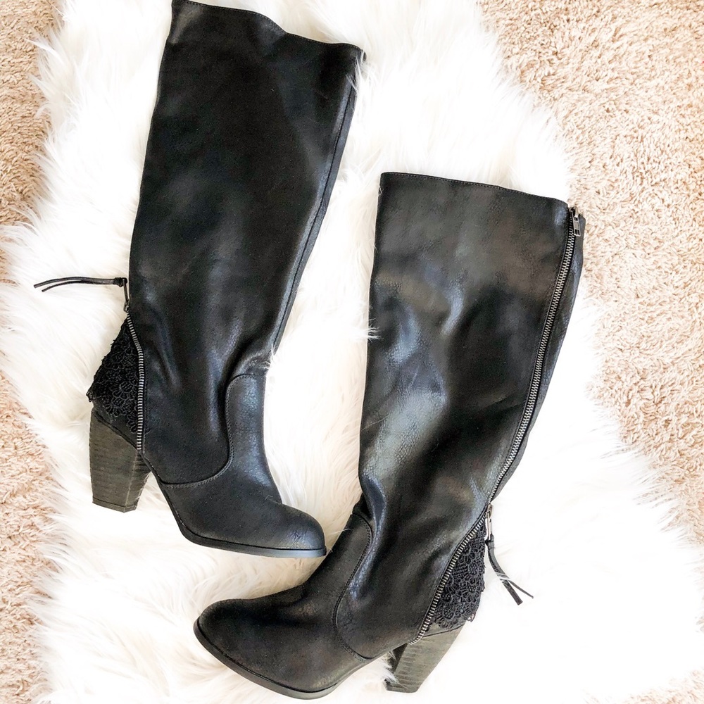 Black Heeled boots only worn once